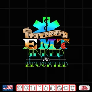 Design Tattooed Emt Inked Educated Paramedic Shirt Gift