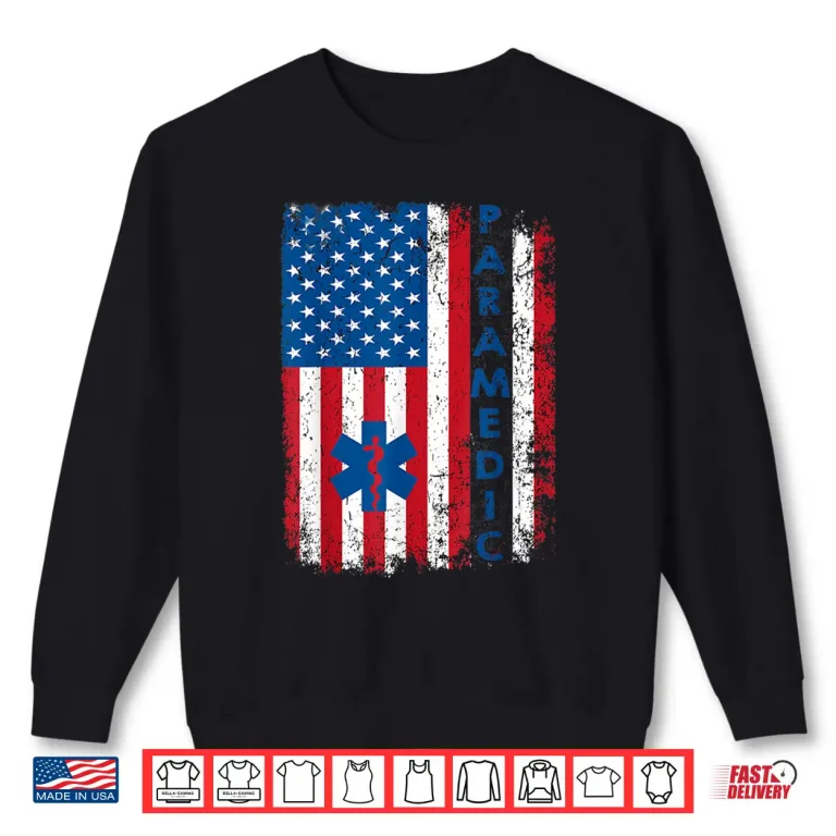 Sweatshirt Vintage Paramedic American Flag Usa Shirt Ems Emt Paramedic Shirt