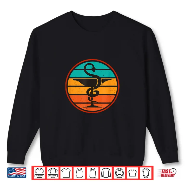 Sweatshirt Caduceus Symbol For Pharmacists Retro Look Shirt