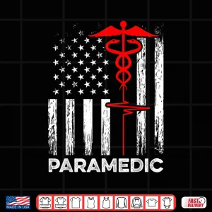 Design Paramedics Usa Flag Doctor Ambulance Nurse Emergency Medical Shirt
