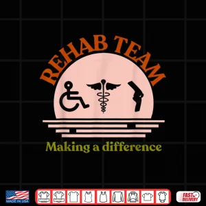 Design Rehab Team Shirts For Matching Physical Therapy Month Retro Shirt