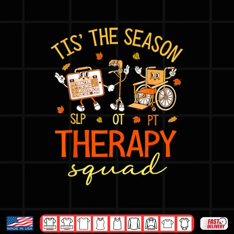 Design Retro Therapy Squad Slp Ot Pt Team Fall Autumn Physical Crew Shirt