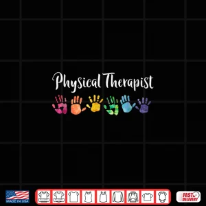 Design Physical Therapist Rainbow Hand Print Shirt