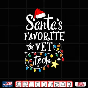Design Merry Christmas Veterinary Techs SantaS Favorite Vet Tech Shirt
