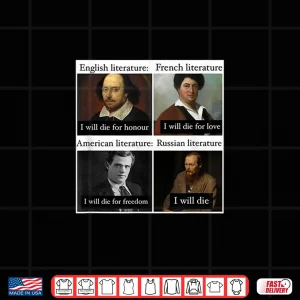 Design Funny Russian Literature Meme Joke English Teacher Student Shirt