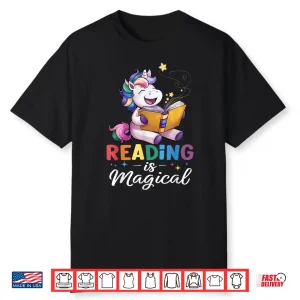Unicorn Reading Is Magical Book Teacher Shirt