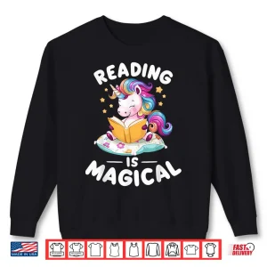Sweatshirt Unicorn Teacher Reading Is Magical Book Shirt