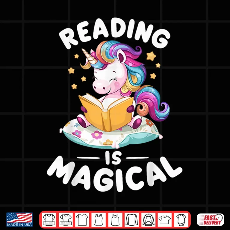 Design Unicorn Teacher Reading Is Magical Book Shirt