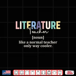 Design Funny Literature Teacher Definition Retro Back To School Shirt