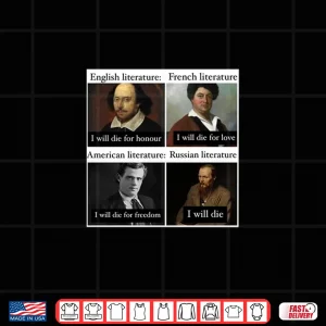 Design Funny Russian Literature Meme Joke English Teacher Student Long Sleeve Shirt