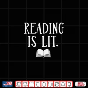 Design Funny Reading Is Lit English Book Literacy Long Sleeve Shirt