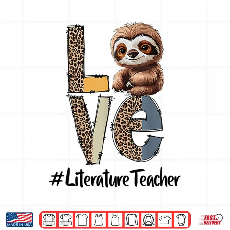 Design Love Sloth Literature Teacher Teacher Back To School Squad Shirt