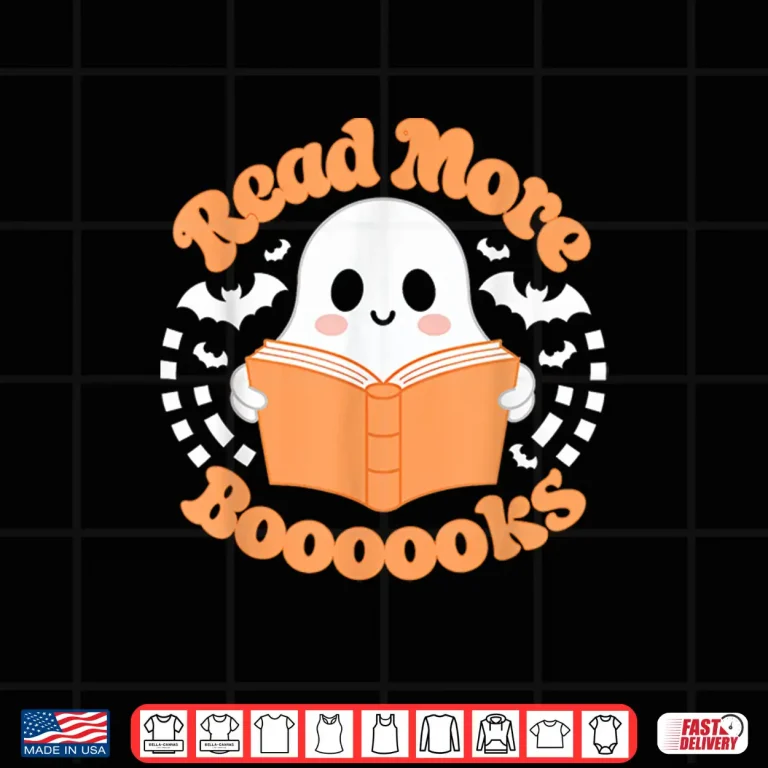 Design Read More Boooooooks Ghost Halloween Reading Teacher Shirt