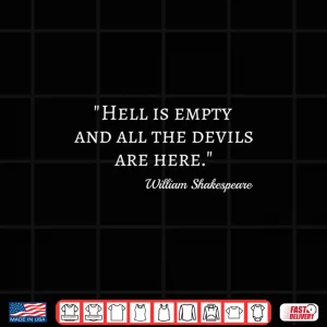 Design The Devils Are Here Phrase Bookworm William Shakespeare Long Sleeve Shirt