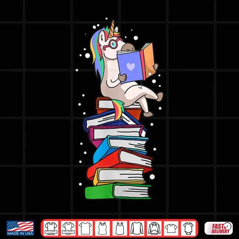Design Unicorn Read Book Reading Books Bookworm Literature Teacher Shirt