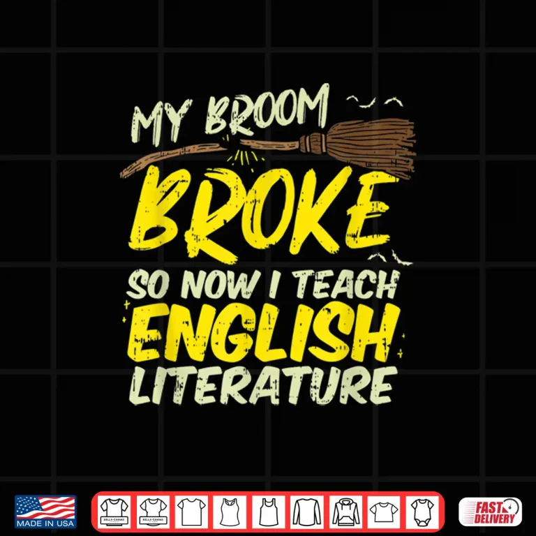 Design Teacher Broom English Literature Professor Grammar Halloween Shirt