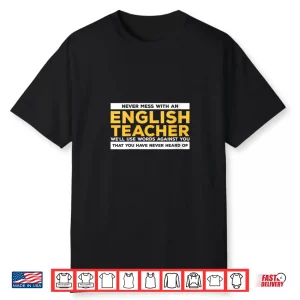 Womens Funny Teaching Literature Grammar Quote For English Teacher V Neck Shirt