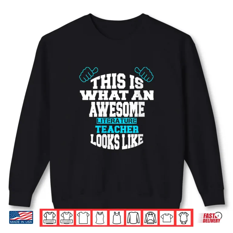 Sweatshirt Womens Literature Teacher Awesome Greatest Appreciation V Neck Shirt