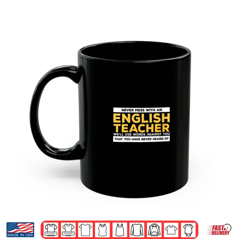 Mug Womens Funny Teaching Literature Grammar Quote For English Teacher V Neck Shirt