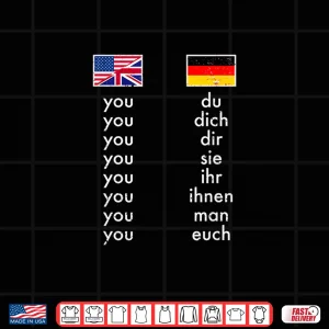 Design English German Grammar Learning Funny Teachers Shirt