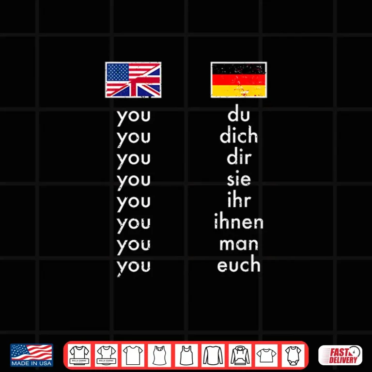Design English German Grammar Learning Funny Teachers Shirt