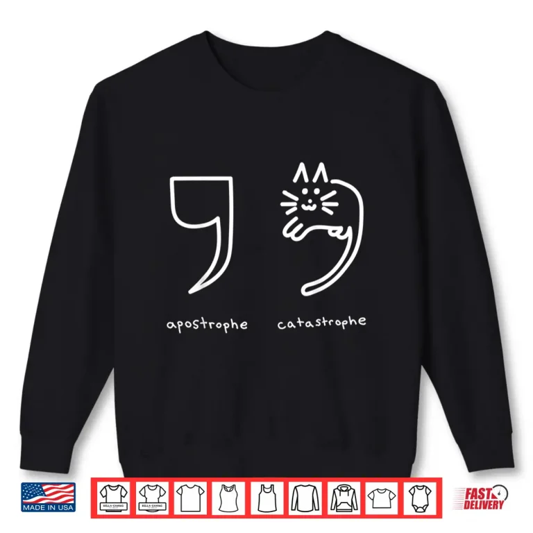 Sweatshirt Funny English Teachers Grammar Cat Owner Gifts Shirt