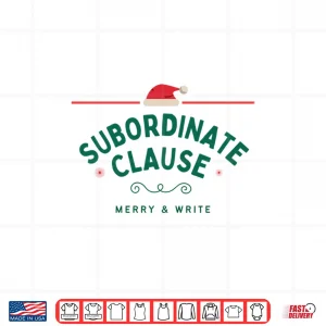 Design Funny Pun Christmas Santa Design Gift For English Teachers Shirt