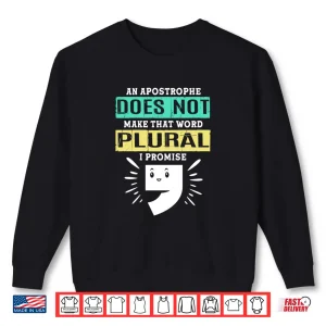 Sweatshirt Vintage Grammar Apostrophe For English Grammar Teacher Long Sleeve Shirt