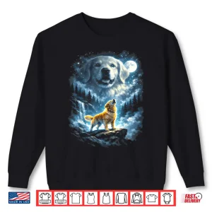 Sweatshirt Golden Retriever Howling At Moon Shirt