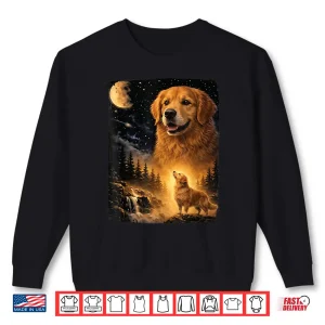Sweatshirt Vintage 90S Golden Retriever Howling At The Moon Dog Lover Shirt