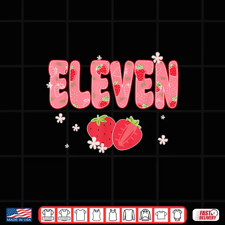 Design 11 Year Old Girl 11Th Birthday Sweet Strawberry Themed Party Shirt