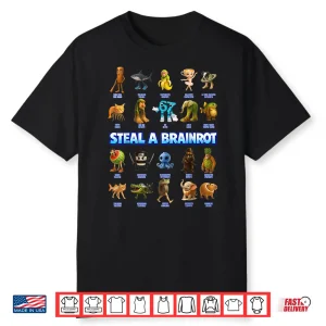 Funny Steal A Brainrot Italian Meme Gifts For Boys Girl Kids Shirt