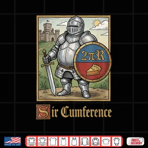 Design Funny Sir Cumference Medieval Knight Ren Faire Math Meme Shirt