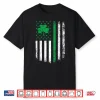 Us American Flag With Shamrocks For St Patricks Day Shirt
