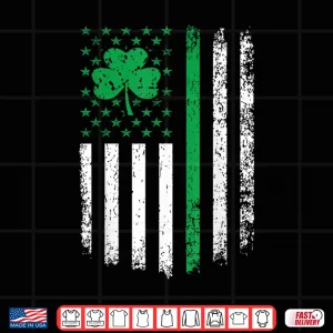 Design Us American Flag With Shamrocks For St Patricks Day Shirt