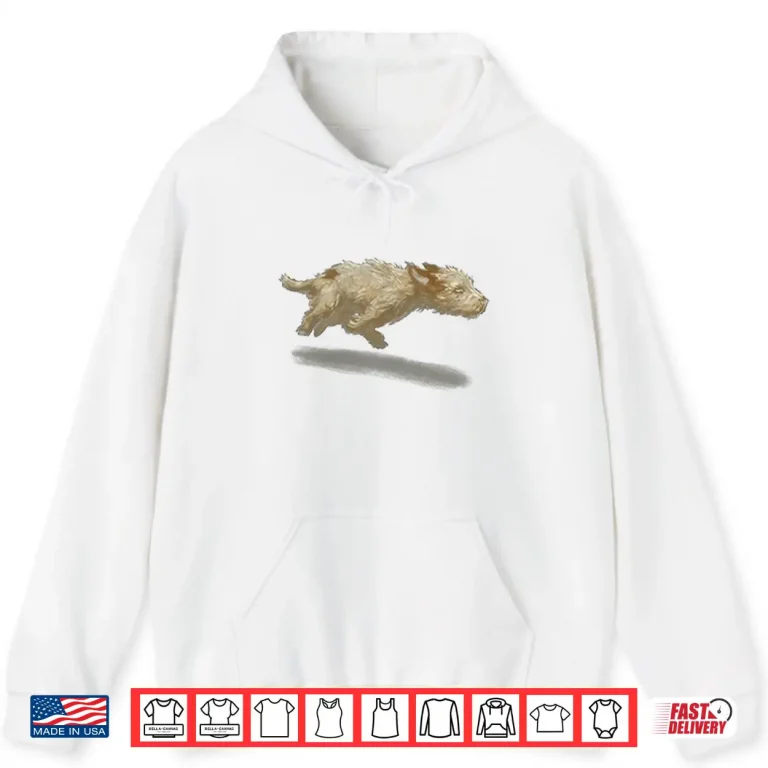 Hoodie Cute Running Dog Art Print Shirt