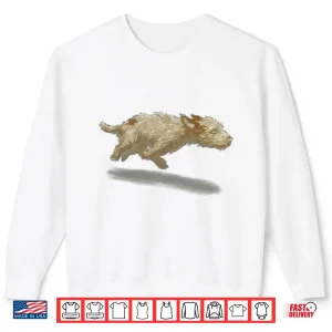 Sweatshirt Cute Running Dog Art Print Shirt
