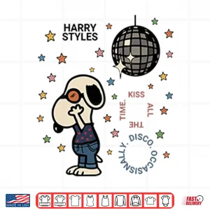 Design Harry Styles Snoopy Kiss All The Time Disco Ball Shirt
