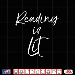 Design Funny English Literature Pun For Teachers Reading Is Lit Long Sleeve Shirt