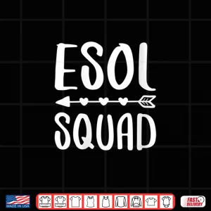 Design Womens Esol Squad Shirt English Teachers Team Gift Shirt V Neck Shirt