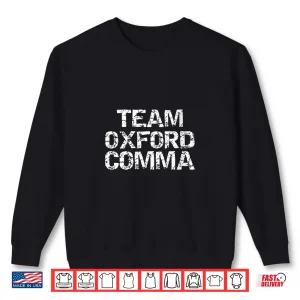 Sweatshirt Womens Funny English Teaching Gift For Teachers Team Oxford Comma V Neck Shirt