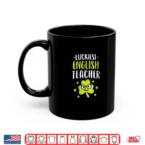 Mug Womens Luckiest English Teacher Shirt St PatrickS Day Teachers V Neck Shirt
