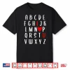 Abc Shirts For Teachers Valentine Day English Alphabet Women Shirt