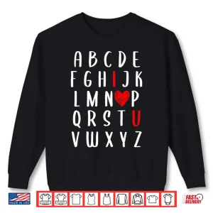 Sweatshirt Abc Shirts For Teachers Valentine Day English Alphabet Women Shirt