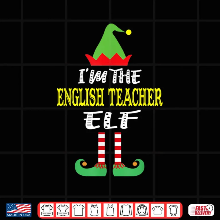 Design English Teachers Elf Christmas Matching Pajamas Gifts Shirt