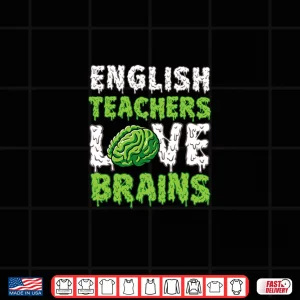 Design English Teachers Love Brains Funny Cute Teaching Zombie Shirt