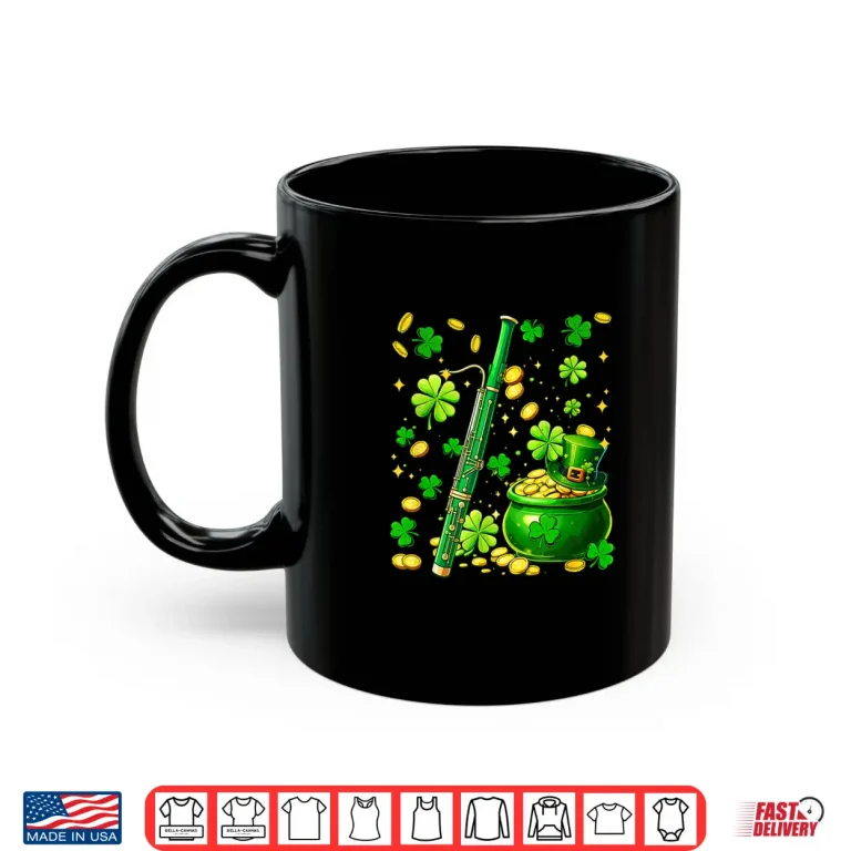 Mug Bassoon Instrumentalist St. PatrickS Day Shamrocks Coins Shirt