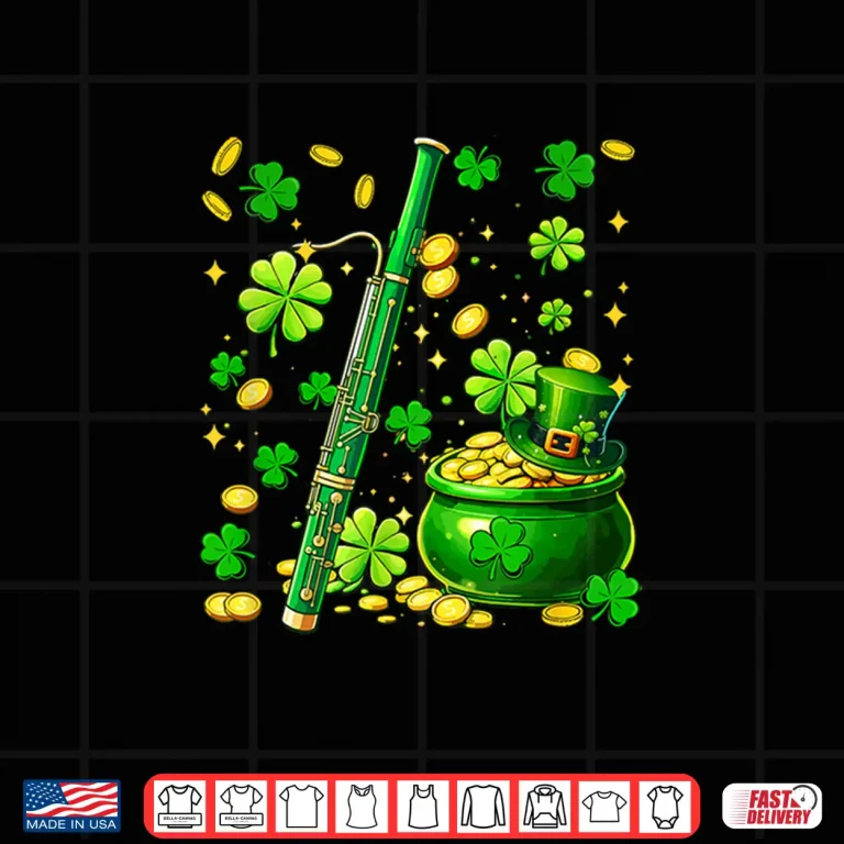 Design Bassoon Instrumentalist St. PatrickS Day Shamrocks Coins Shirt