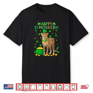 Happy St. Patrick’S Day Cheetah Shamrocks Coins Lover Kids Shirt