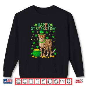 Sweatshirt Happy St. PatrickS Day Cheetah Shamrocks Coins Lover Kids Shirt